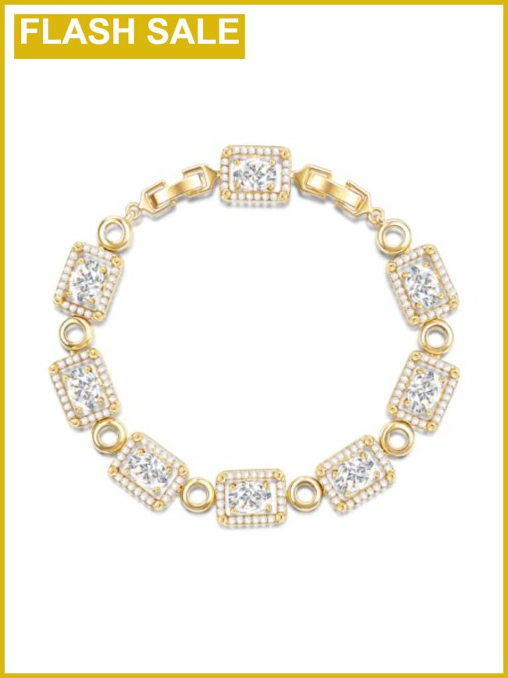 Gold Plated Bracelet for Women, Oval Moissanite Diamond, Non Tarnish,